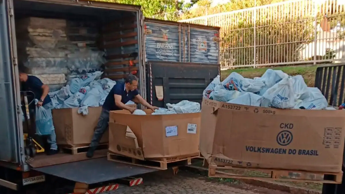 Defesa Civil envia ajuda humanitária para Santa Maria do Oeste e Dois Vizinhos após temporais