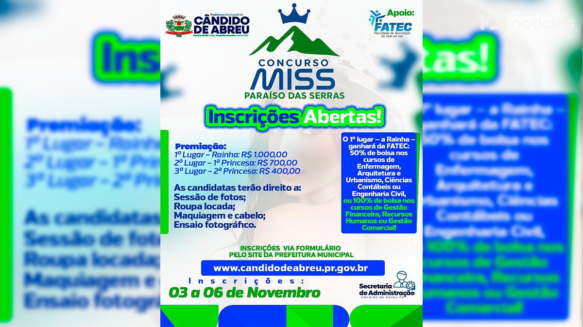Secretária de Administração anuncia o Concurso Miss Paraíso das Serras 2025 em Cândido de Abreu