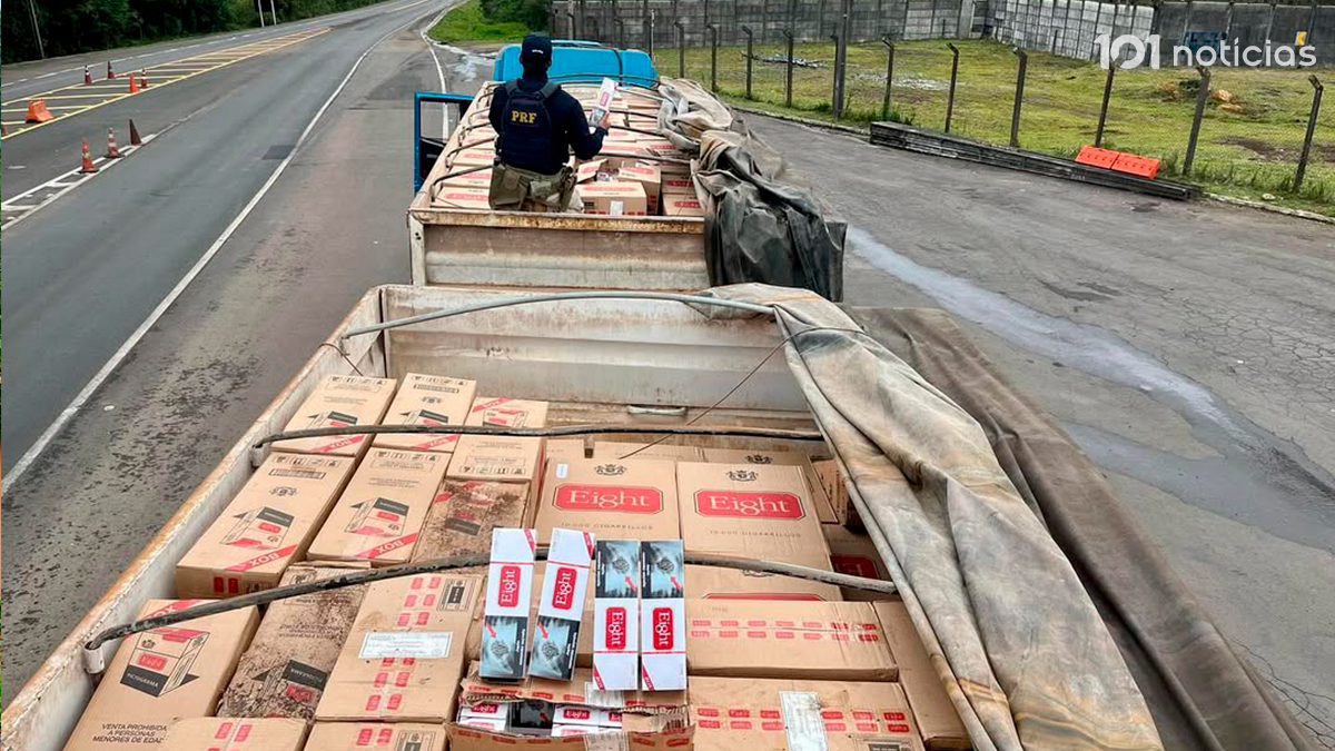 PRF apreende 600 mil maços de cigarros contrabandeados em Guarapuava