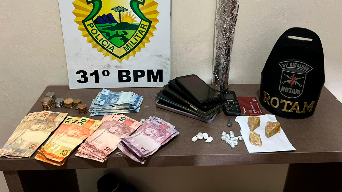 Homem é preso por tráfico durante ação da Rotam e RPA no bairro JK, em Faxinal