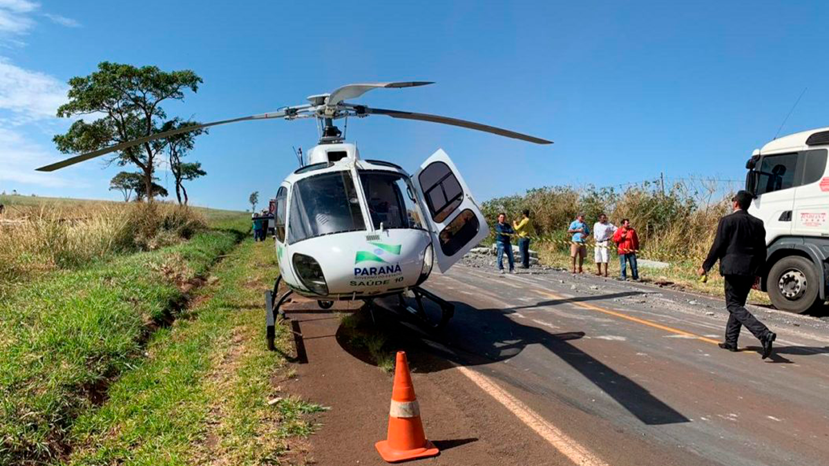 Acidente grave entre Barbosa Ferraz e Fênix mobiliza resgate aeromédico nesta segunda-feira