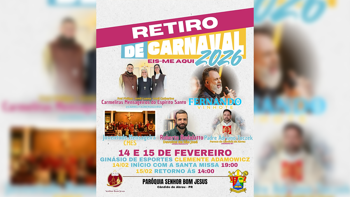 Paróquia promove Retiro de Carnaval "Eis-me aqui" com presença de missionários carmelitas