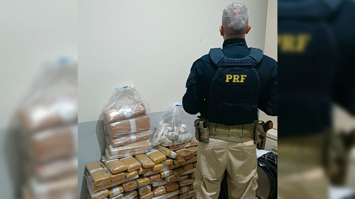 PRF apreende quase 130 kg de drogas em Londrina em veículo que transportava crianças