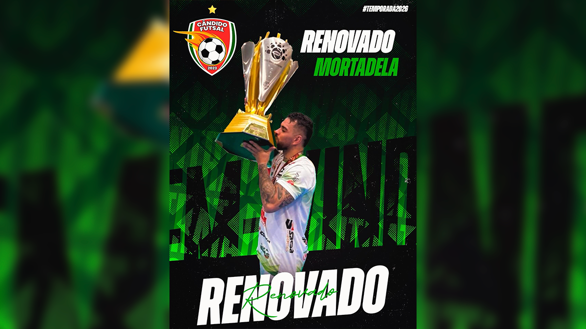 O craque fica! Mortadela renova contrato com o Cândido Futsal para a temporada 2026