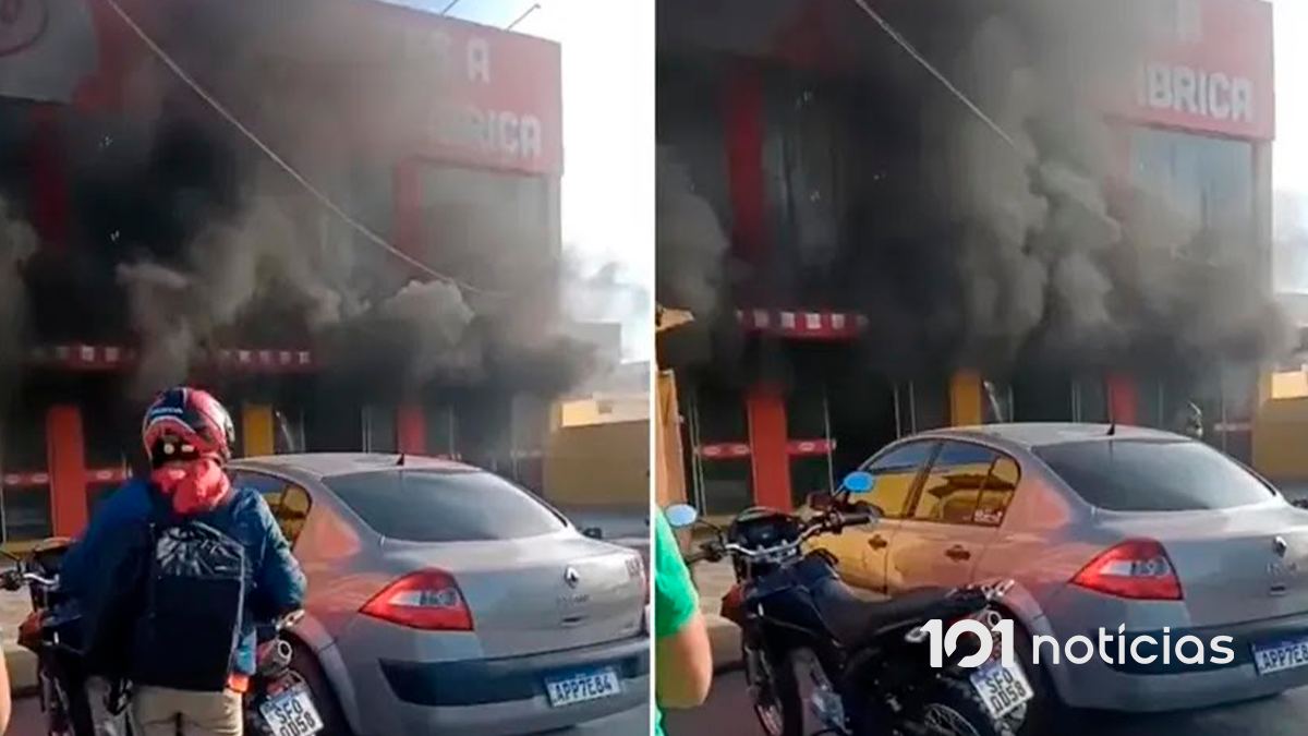 Prédio de distribuidora de sorvetes é atingido por grande incêndio no Paraná