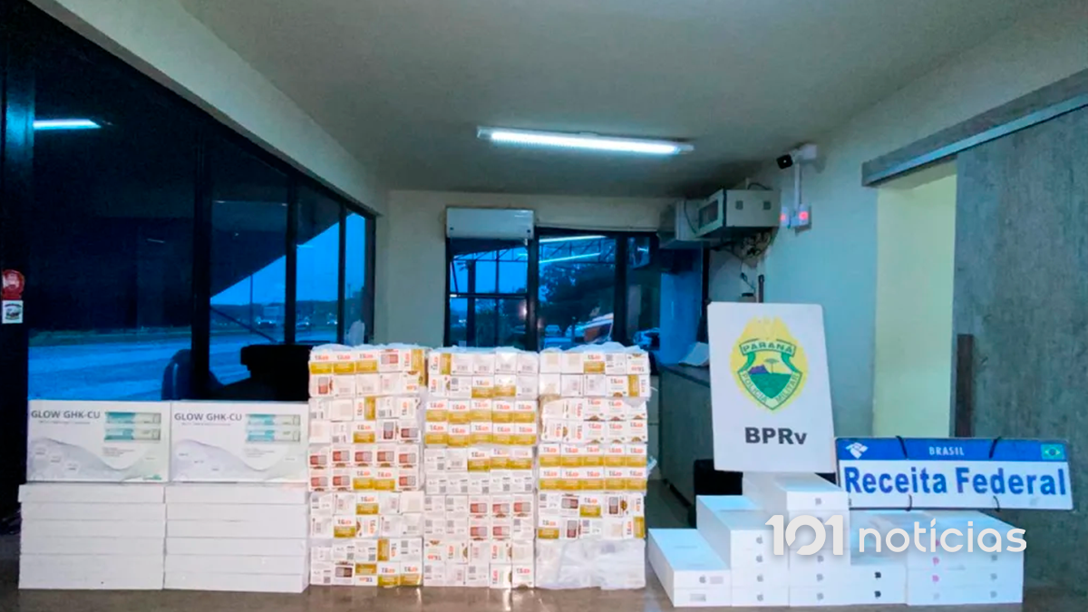 Operação integrada apreende 340 kg de maconha, emagrecedores e iPhones em Rolândia